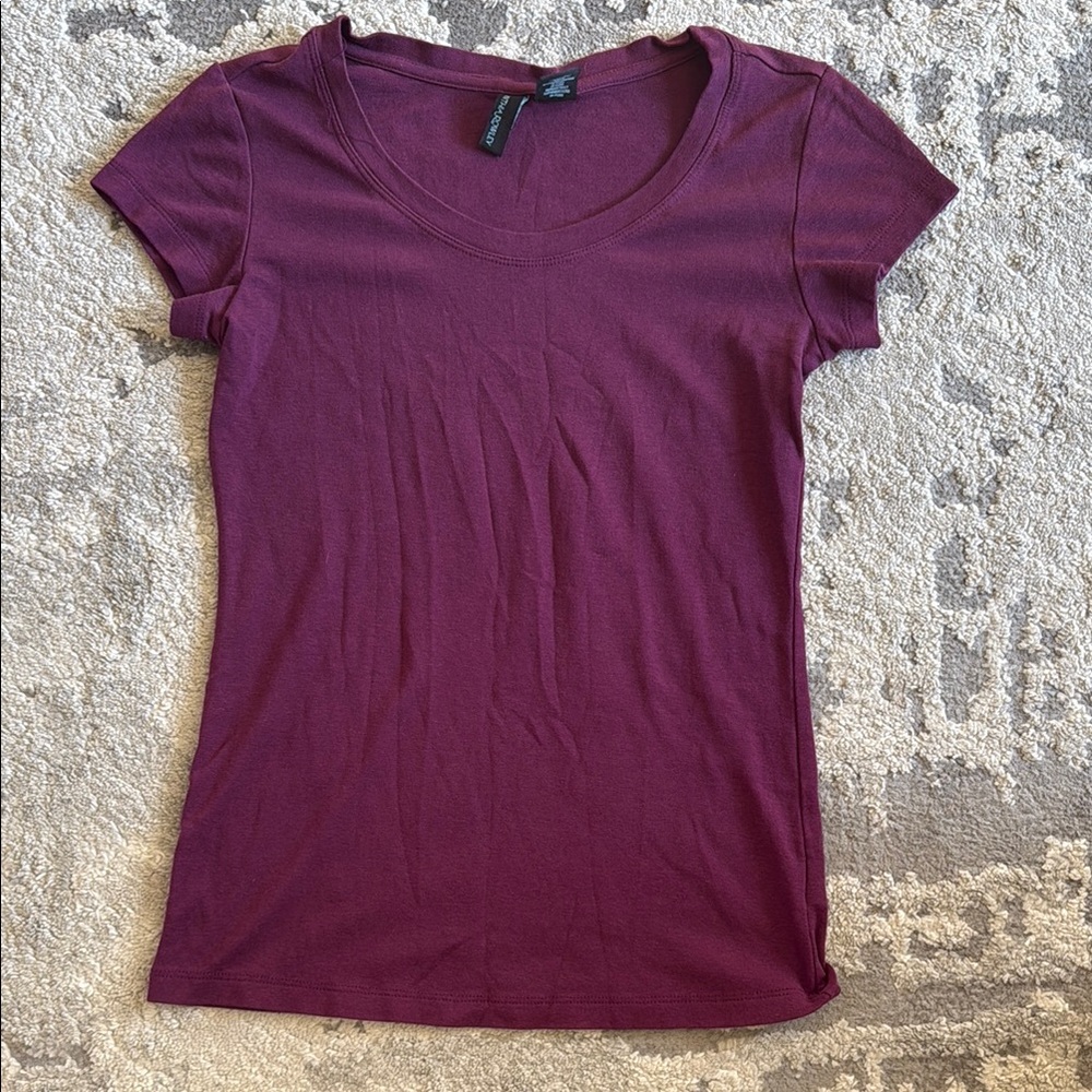 Cynthia Rowley Purple Fitted Short Sleeve Tee